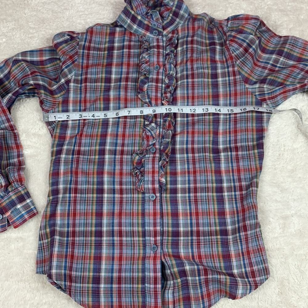 Vintage Huk A Poo 70s or 80s ruffled button down shirt, 8 - Picture 8 of 8